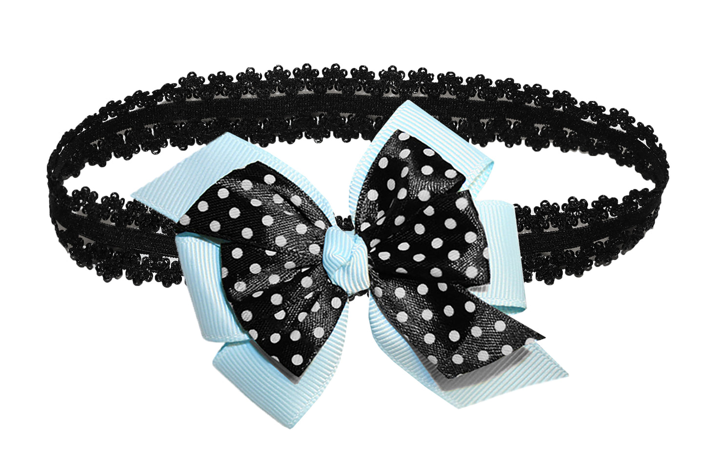 WD2U Baby Girls Infant 3" Polka Dotted Grosgrain Hair Bow Headband