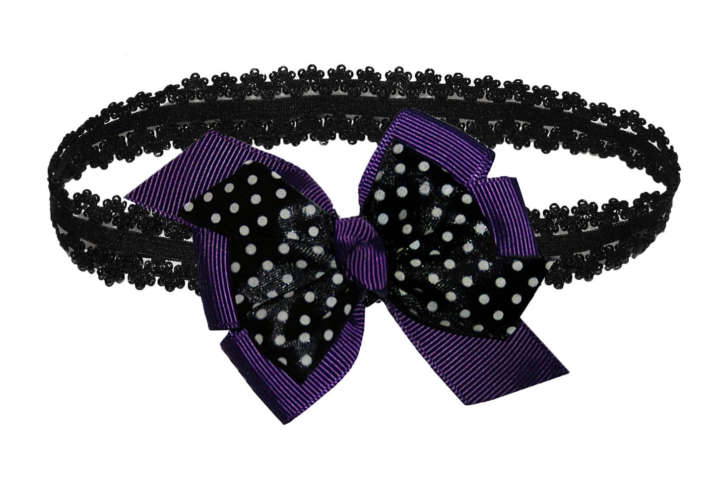 WD2U Baby Girls Infant 3" Polka Dotted Grosgrain Hair Bow Headband