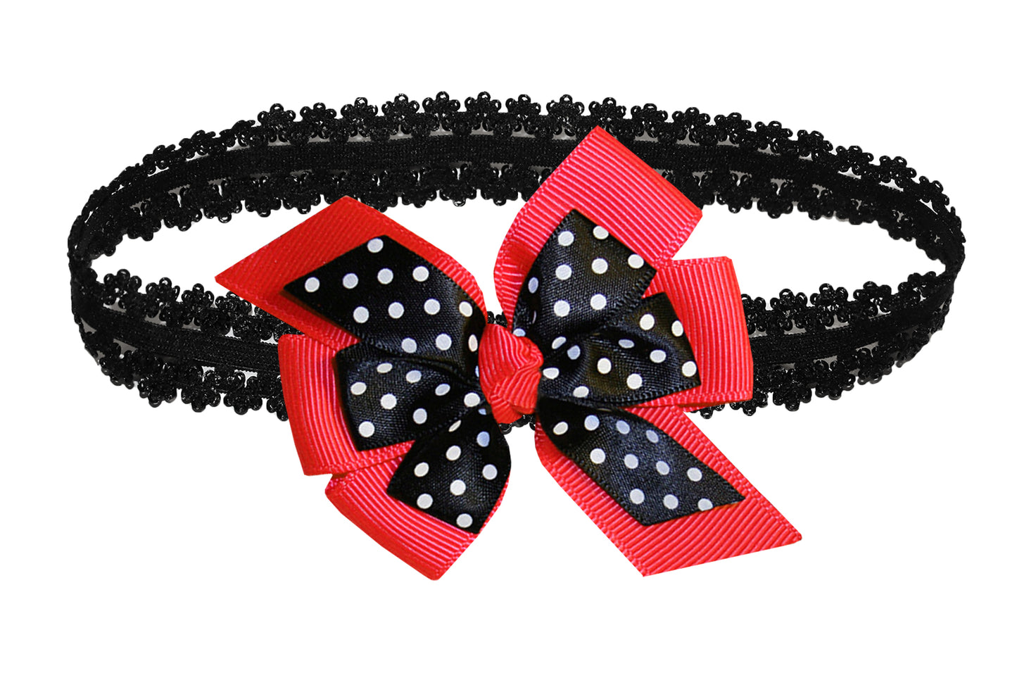 WD2U Baby Girls Infant 3" Polka Dotted Grosgrain Hair Bow Headband