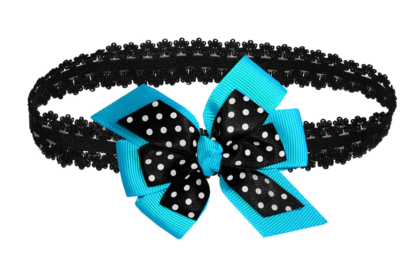 WD2U Baby Girls Infant 3" Polka Dotted Grosgrain Hair Bow Headband