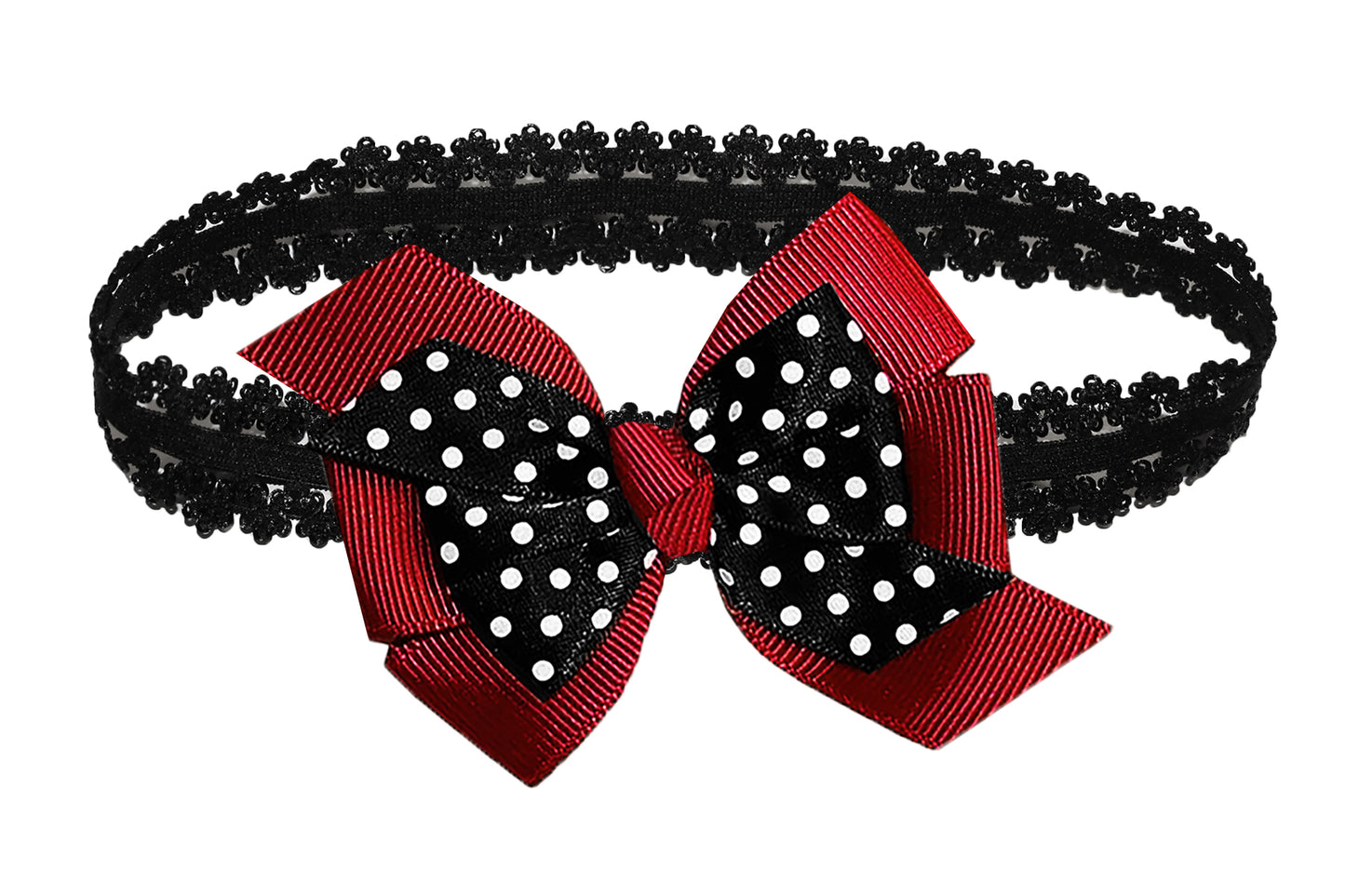 WD2U Baby Girls Infant 3" Polka Dotted Grosgrain Hair Bow Headband