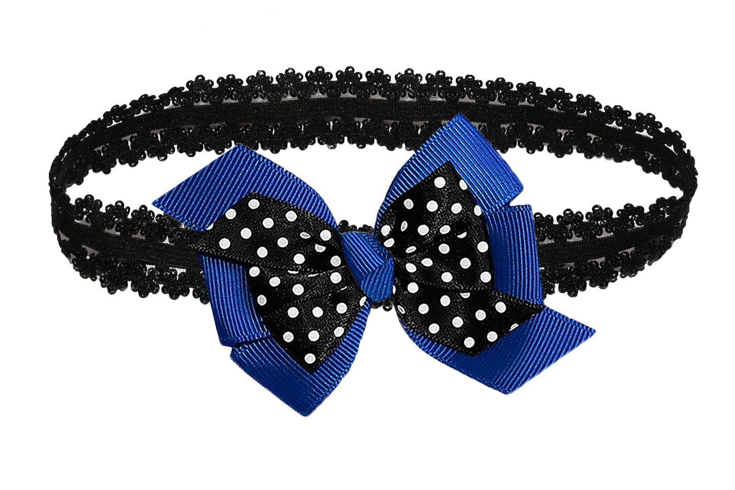 WD2U Baby Girls Infant 3" Polka Dotted Grosgrain Hair Bow Headband