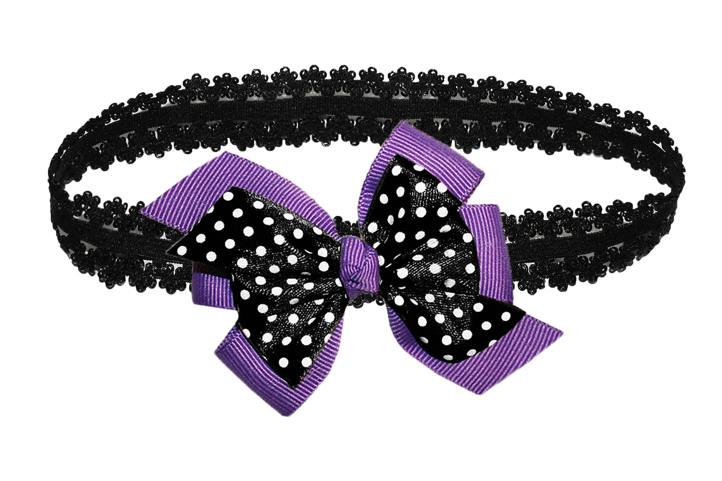 WD2U Baby Girls Infant 3" Polka Dotted Grosgrain Hair Bow Headband