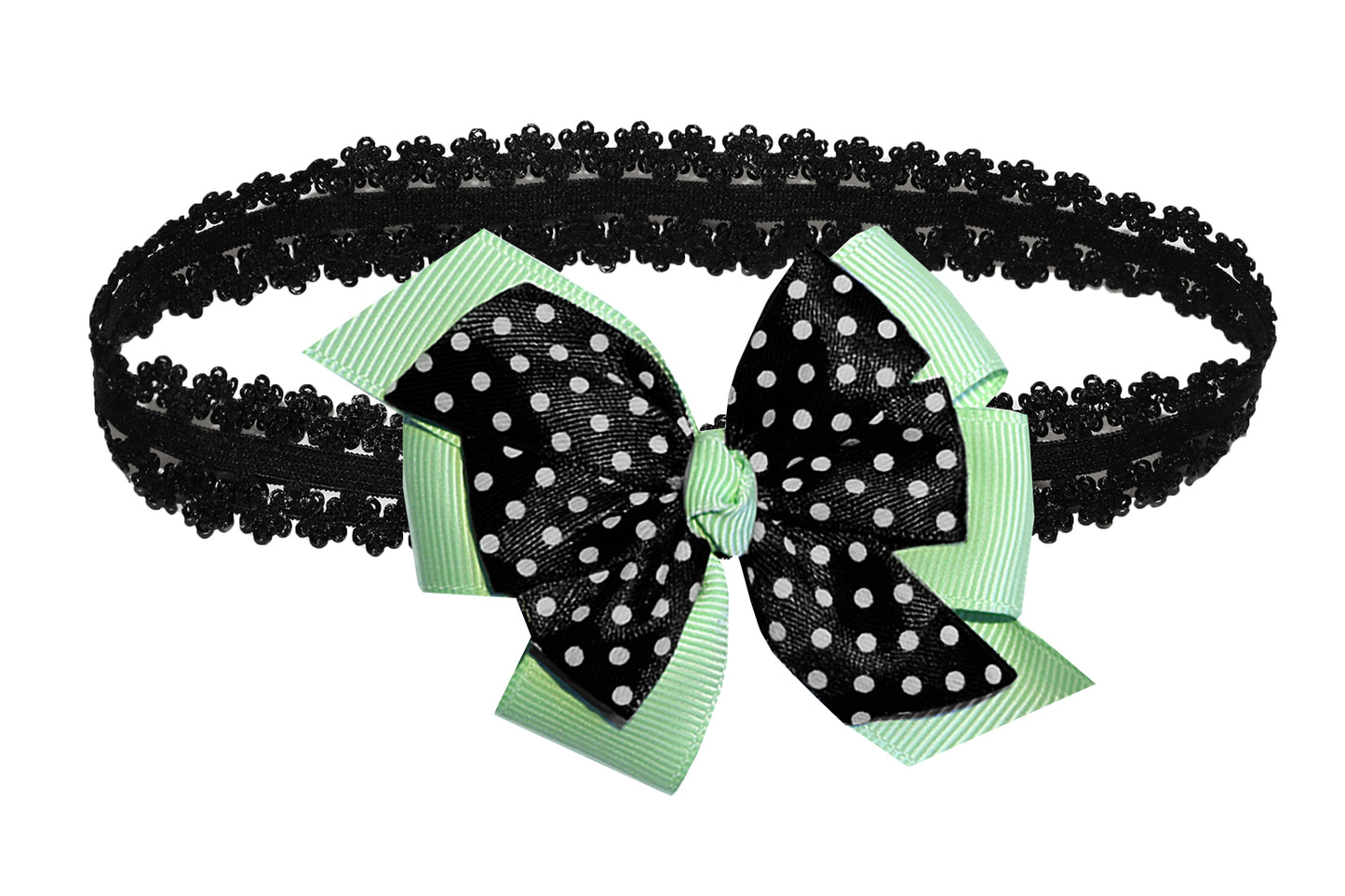 WD2U Baby Girls Infant 3" Polka Dotted Grosgrain Hair Bow Headband