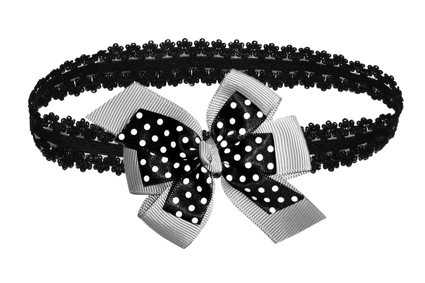 WD2U Baby Girls Infant 3" Polka Dotted Grosgrain Hair Bow Headband