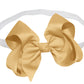 WD2U Baby Girls 4" Grosgrain Hair Bow White Stretch Headband