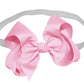 WD2U Baby Girls 4" Grosgrain Hair Bow White Stretch Headband