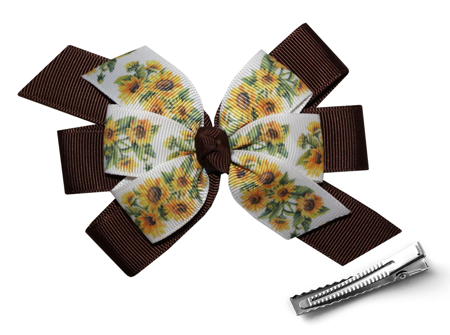 WD2U Girls Country Sunflower Hair Bow Alligator Clip