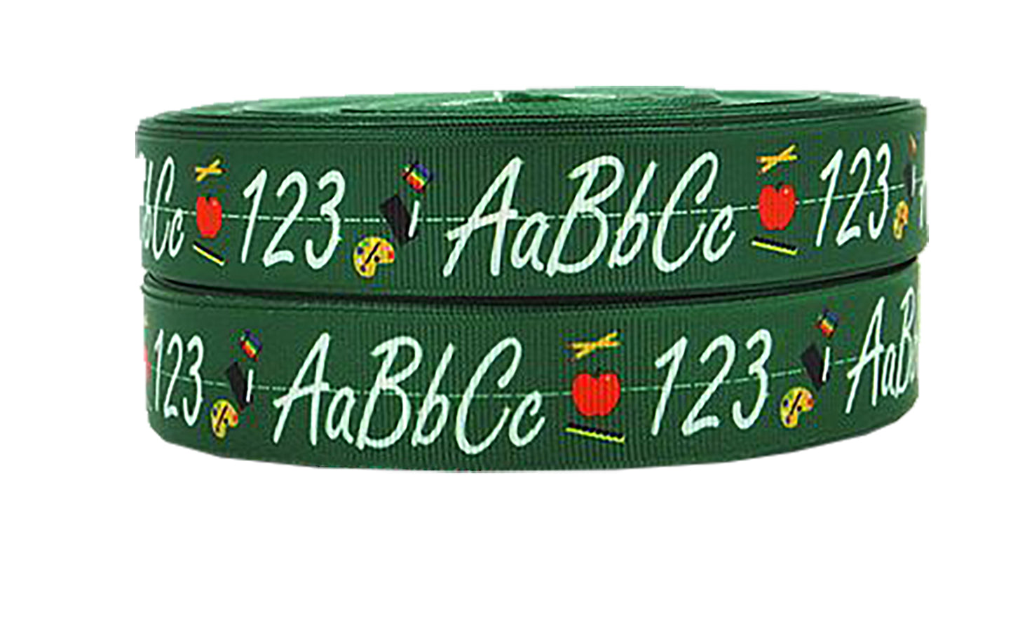 3/8" ABC 123 Back To School Grosgrain Ribbon DIY Hair Bows Crafts Decorations