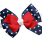 WD2U Baby Girls Red White Blue Star Spangled Patriotic Hair Bow Stretch Headband