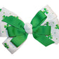 WD2U Girls St Patricks Day Green Dotted Shamrock Hair Bow French Clip Barrette
