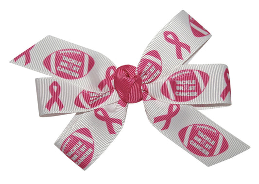 WD2U Girls Tackle Breast Cancer Pink October Football Hair Bow Alligator Clip