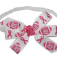 WD2U Girls Tackle Breast Cancer Pink October Football Hair Bow Stretch Headband