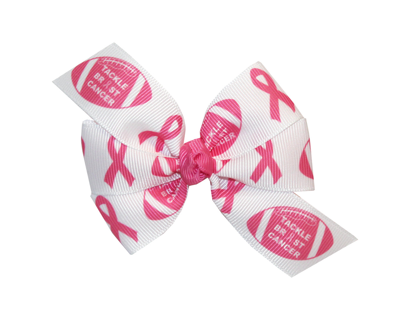 WD2U Baby Girls Set of 2 Tackle Breast Cancer Pink October Football Hair Bows