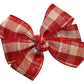 WD2U Girls Burgundy Red Country Plaid Christmas Hair Bow French Clip Barrette
