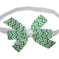 WD2U Baby Girls Green Chevron St Patricks Day Boutique Hair Bow Stretch Headband