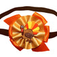 WD2U Baby Girls Gobble Gobble Turkey Thanksgiving Hair Bow on Stretch Headband