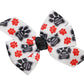 WD2U Set of 2 Who Rescued Who Paw Print Hair Bow Alligator Clips