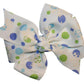 WD2U Girls Frozen Snowflake Dotted Grosgrain Christmas Hair Bow French Clip USA
