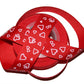7/8" Grosgrain Ribbon Red & White Heart Valentines Print DIY Hair Bows Crafts