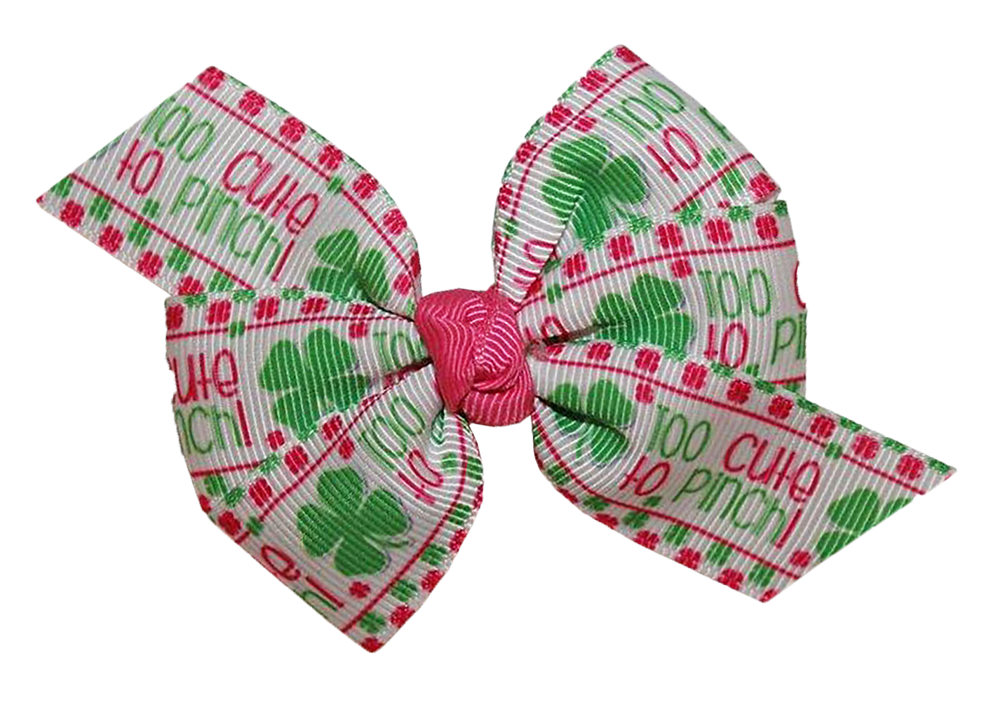 WD2U Baby Girl Set of 2 Too Cute to Pinch St Patricks Hair Bows Alligator Clips