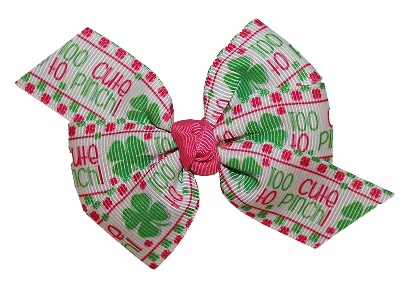 WD2U Baby Girl Set of 2 Too Cute to Pinch St Patricks 3" Hair Bows Alligator Clips