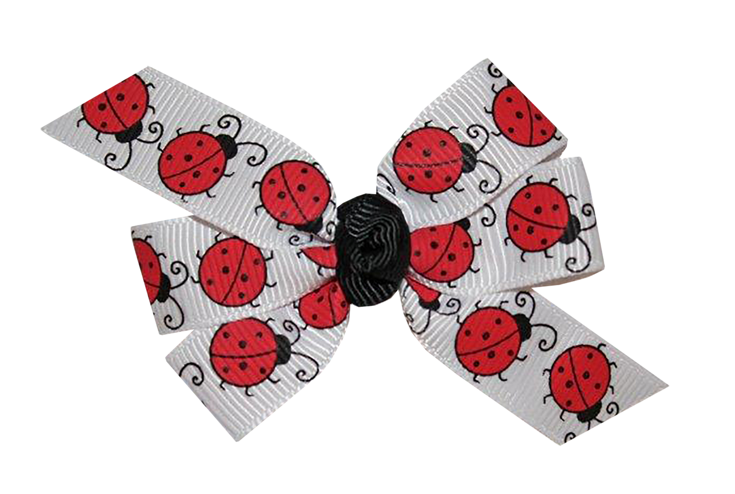 WD2U Baby Girls Infant Red & Black Ladybug 3" Hair Bow Headband