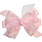 1 1/2" Pink Sheer Organza Ribbon with Satin Stripe DIY Easter Hair Bows 10 Yards