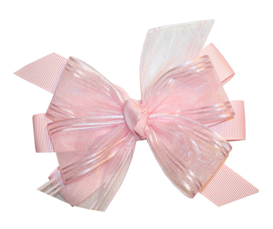 WD2U Girls 4" Perfectly Pink Easter Flower Girl Hair Bow Alligator Clip