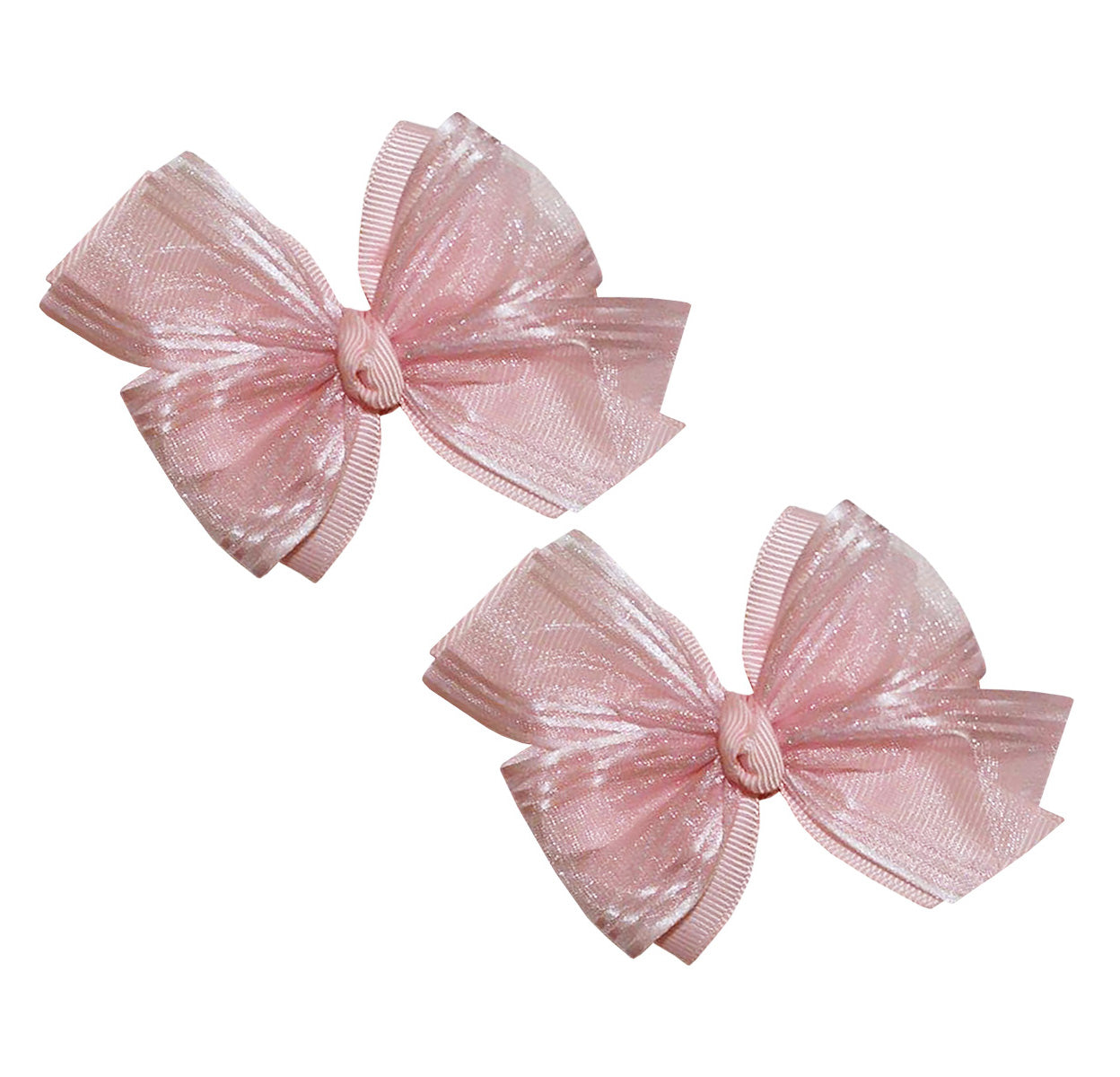 WD2U Baby Girls Set 2 Perfect Pink Easter Flower Girl Hair Bows Alligator Clips