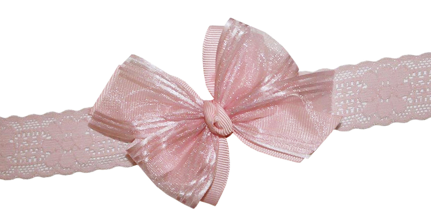 WD2U Baby Girls Perfect Pink Easter Flower Girl Hair Bow Infant Stretch Headband