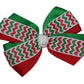 WD2U Girls Sparkling Christmas Red & Green Chevron Hair Bow French Clip Barrette