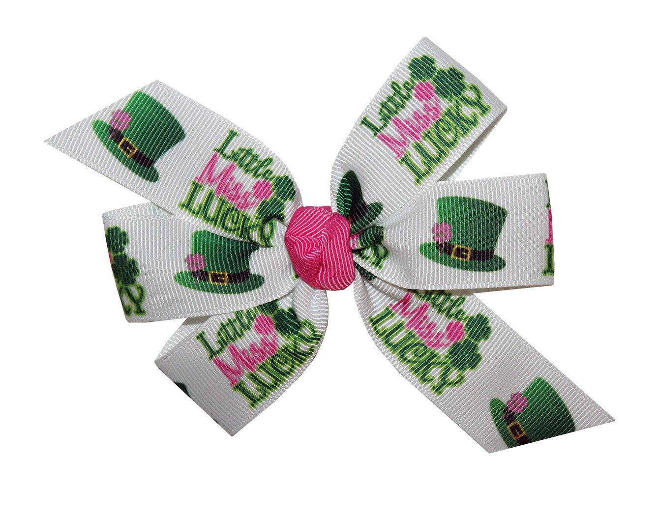 WD2U Girls Green Little Miss Lucky St Patricks Day Hair Bow French Clip Barrette