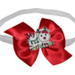 WD2U Baby Girls Red Satin Reindeer First Christmas Hair Bow Stretch Headband USA