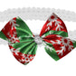 WD2U Baby Girls Infant Christmas Red & Green Snowflake Hair Bow Headband