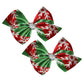 WD2U Baby Girls Set of 2 Christmas Red & Green Snowflake Hair Bows Clips