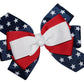 WD2U Girls Layered Red White Blue Patriotic 4.5" Hair Bow Alligator Clip
