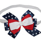 WD2U Baby Girls Layered Red White Blue Patriotic Hair Bow Headband