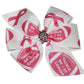 WD2U 5" Tackle Breast Cancer Pink October Football Hair Bow French Clip Barrette