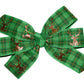 1" Gold Foil Deer Grosgrain Green Christmas Plaid Holiday Ribbon DIY Gift Wrap B