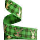 WD2U Baby-Girls Set of 2 Green Christmas Plaid Deer Hair Bows Alligator Clips
