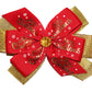 WD2U Girls Deluxe Gold & Red Merry Christmas Holiday Hair Bow Alligator Clip USA