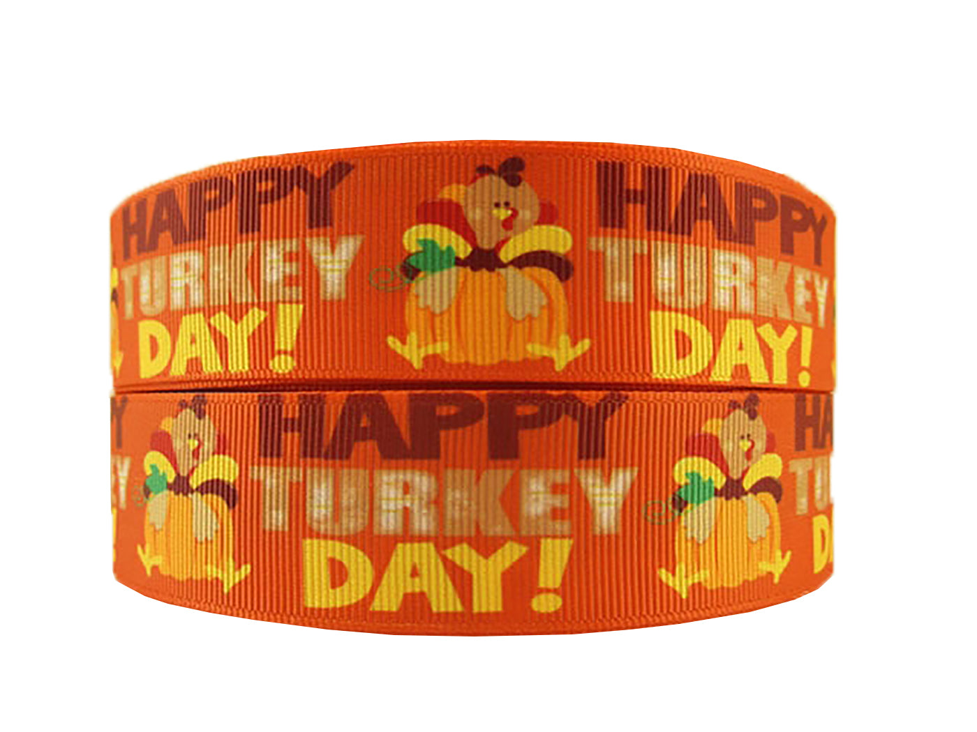 1" Grosgrain Ribbon Happy Turkey Day Thanksgiving DIY Hair Bow Crafts Decoration