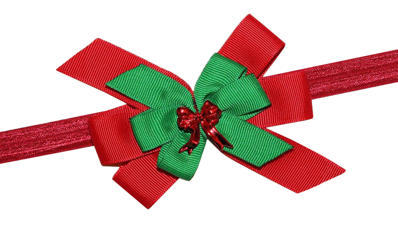 WD2U Girls Christmas Package Holiday Hair Bow Stretch Headband