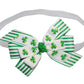 WD2U Baby Girls St Patricks Striped Shamrock Infant Hair Bow Stretch Headband