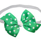WD2U Baby Girls Green & White Dot St Patricks Hair Bow Infant Stretch Headband