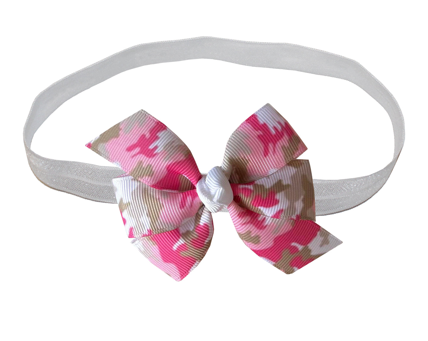 WD2U Baby-Girls Infant Pink Camouflage Camo Hair Bow Stretch Headband