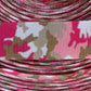 7/8" Grosgrain Ribbon Pink Camouflage Camo Print DIY Hair Bows Crafts