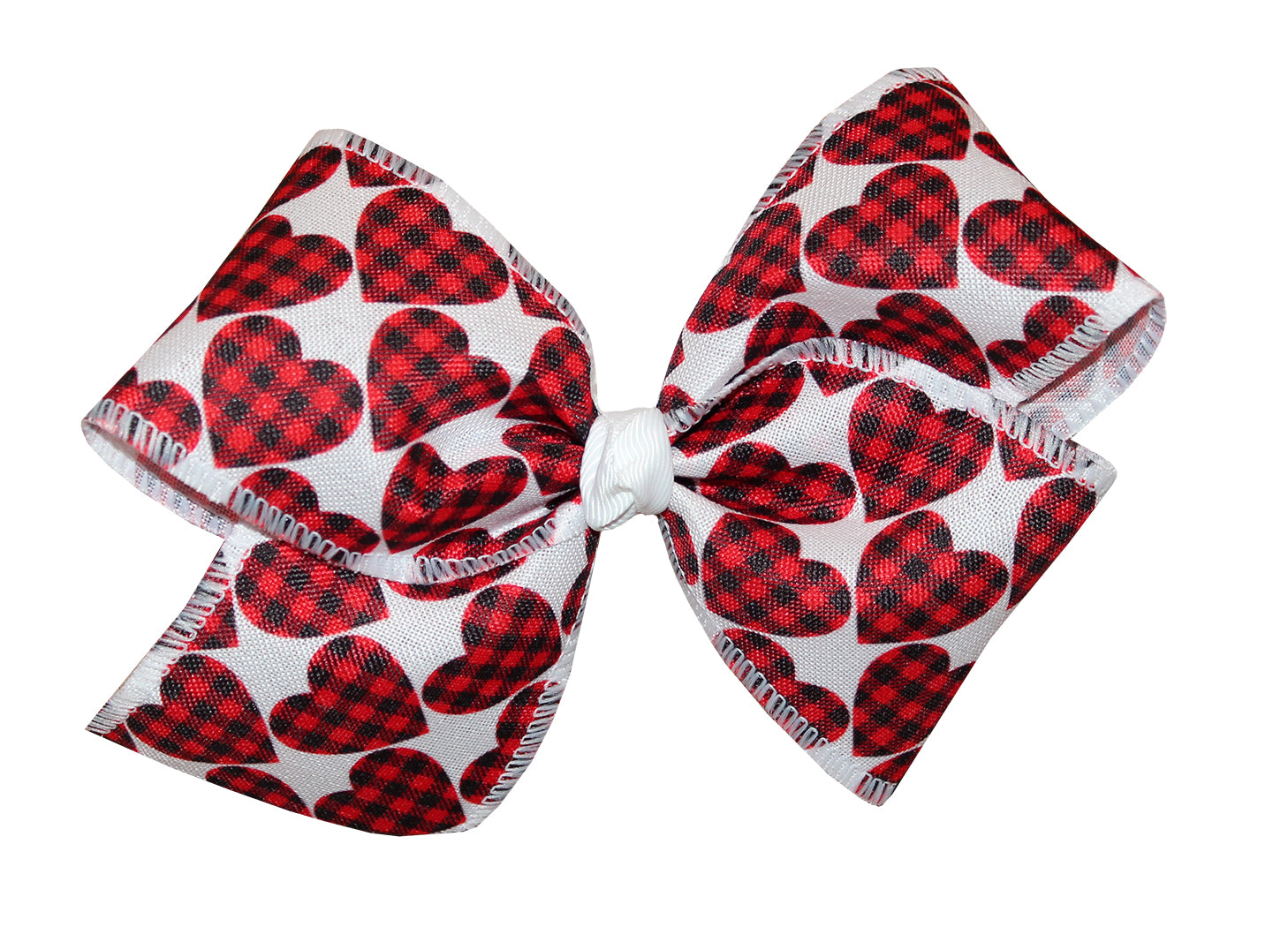 Top Quality 2 1/2" Red Buffalo Plaid Ribbon Bow with Knotted Center