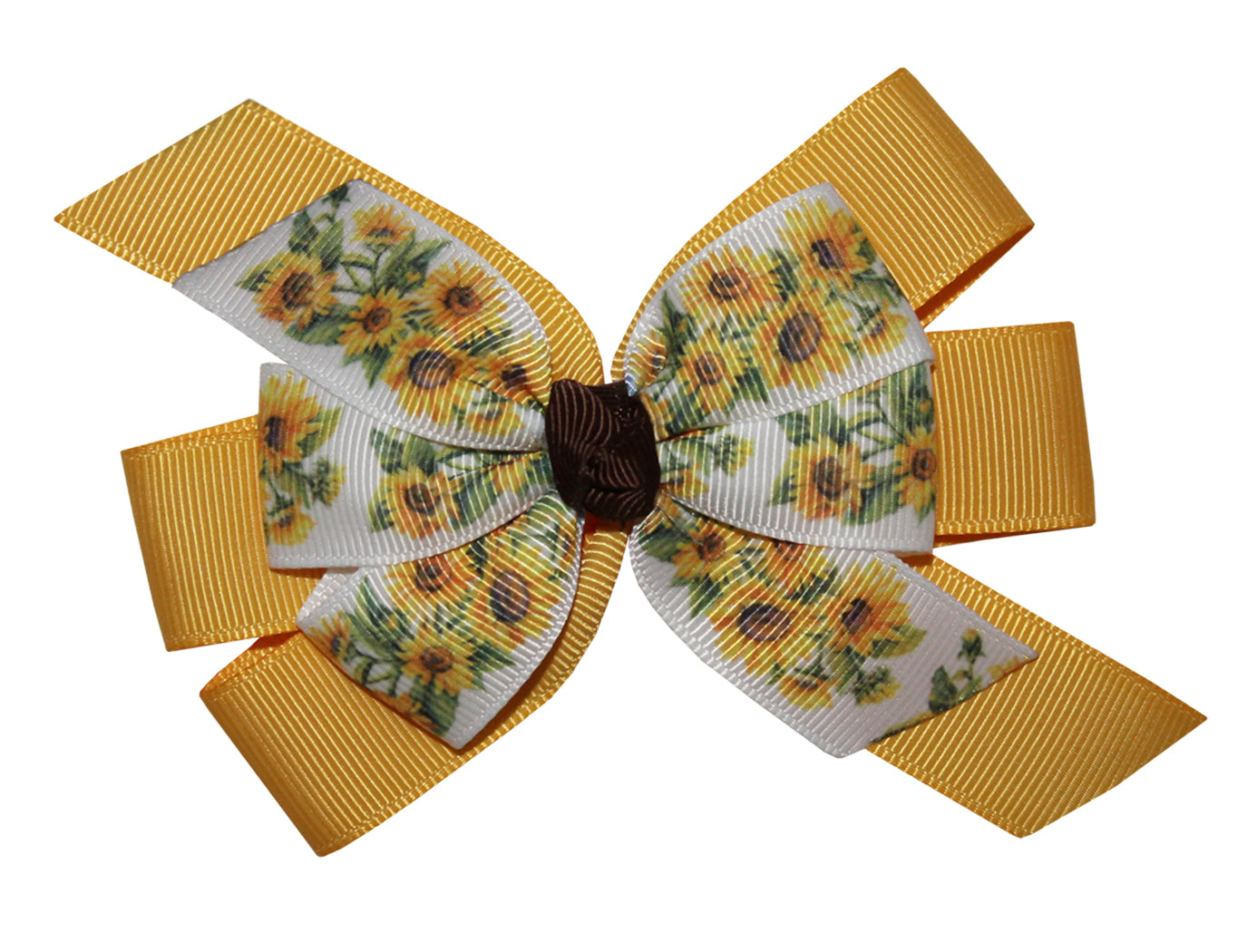 WD2U Girls Country Sunflower Hair Bow French Clip
